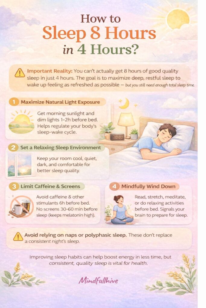 how to sleep 8hrs in 4hrs