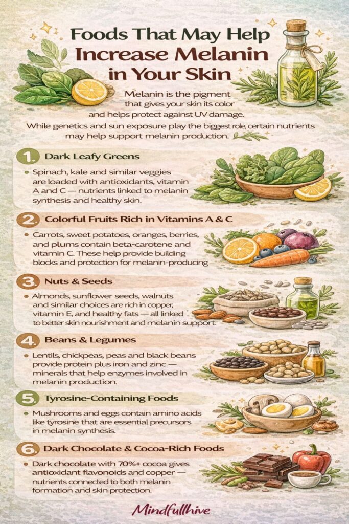 which food increase melanin in skin