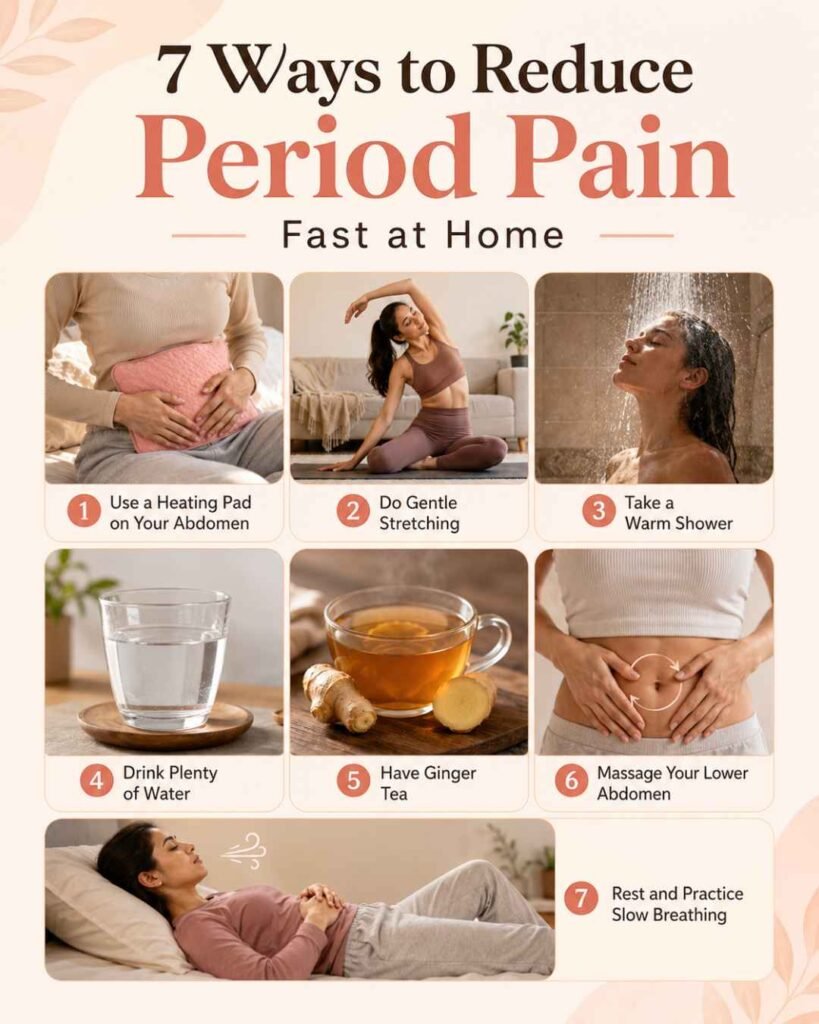 how to stop period pain immediately at home