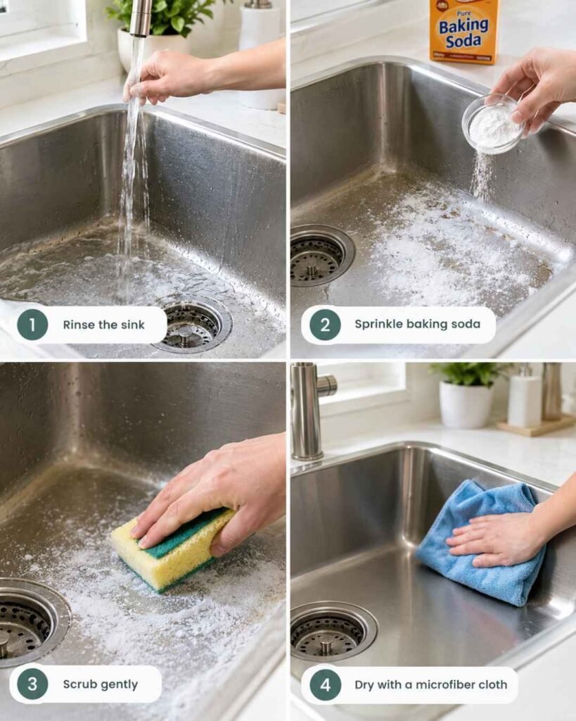 how to clean kitchen sink (1)