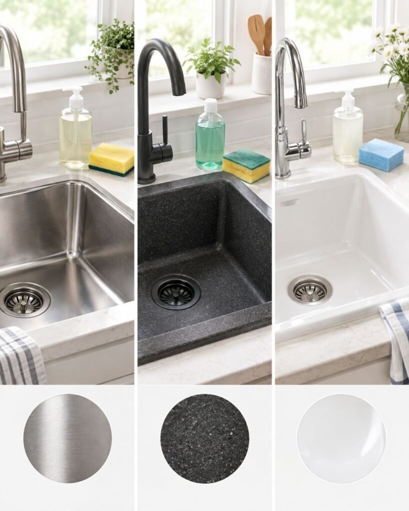 how to clean kitchen sink