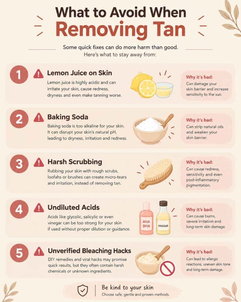 how to remove tan